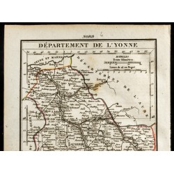Gravure de 1823 - Carte du département de l'Yonne - 2