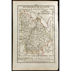 Gravure de 1823 - Carte du département de la Vienne - 1