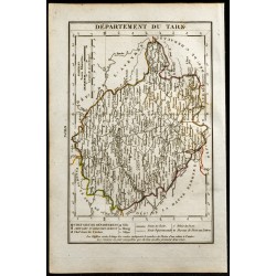 Gravure de 1823 - Carte du département du Tarn - 1