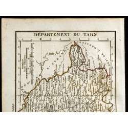 Gravure de 1823 - Carte du département du Tarn - 2
