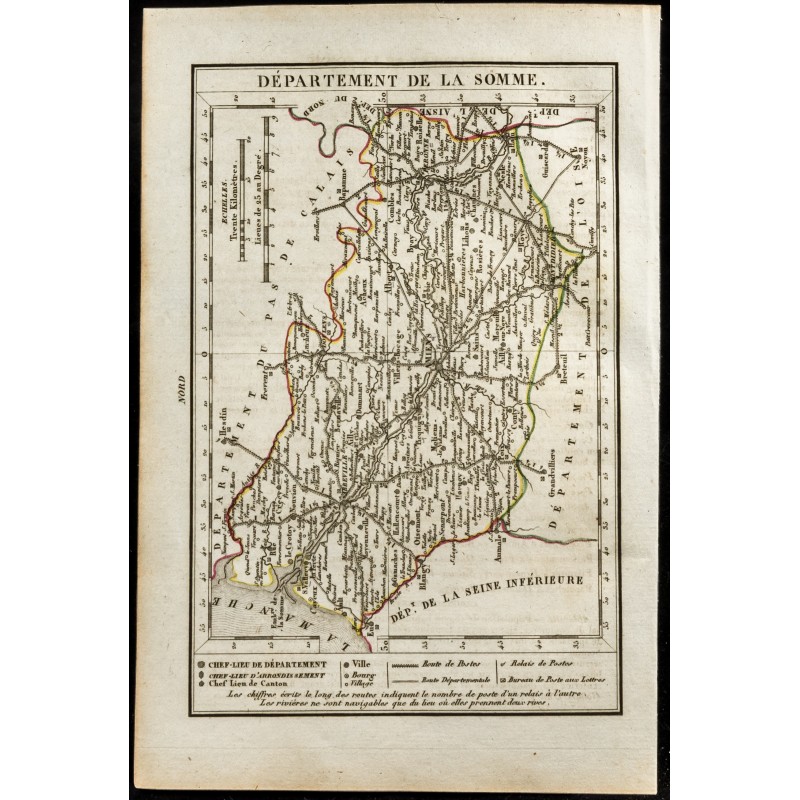 Gravure de 1823 - Carte du département de la Somme - 1