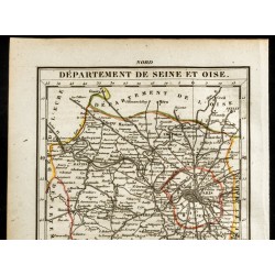 Gravure de 1823 - Carte du département de Seine et Oise - 2