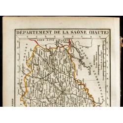 Gravure de 1823 - Carte du département de la Haute Saône - 2