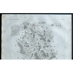 Gravure de 1830 - Carte ancienne de la Meuse - 2
