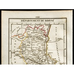 Gravure de 1823 - Carte du département du Rhône - 2