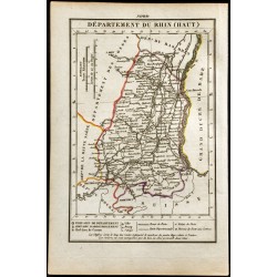 Gravure de 1823 - Carte du département du Haut Rhin - 1