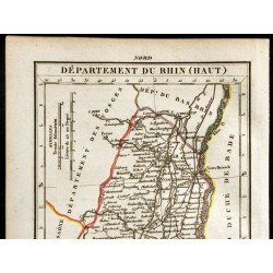 Gravure de 1823 - Carte du département du Haut Rhin - 2