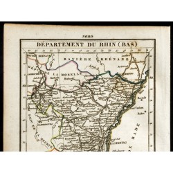 Gravure de 1823 - Carte du département du Bas Rhin - 2