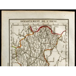 Gravure de 1823 - Carte de l'Orne - Département - 2