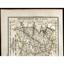 Gravure de 1823 - Carte de L'Oise - Département - 2