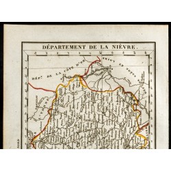 Gravure de 1823 - Carte de la Nièvre - Département - 2