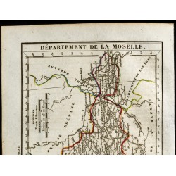 Gravure de 1823 - Carte de la Moselle - Département - 2