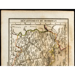 Gravure de 1823 - Carte du Morbihan - Département - 2