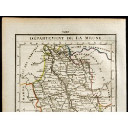 Gravure de 1823 - Carte de la Meuse - Département - 2