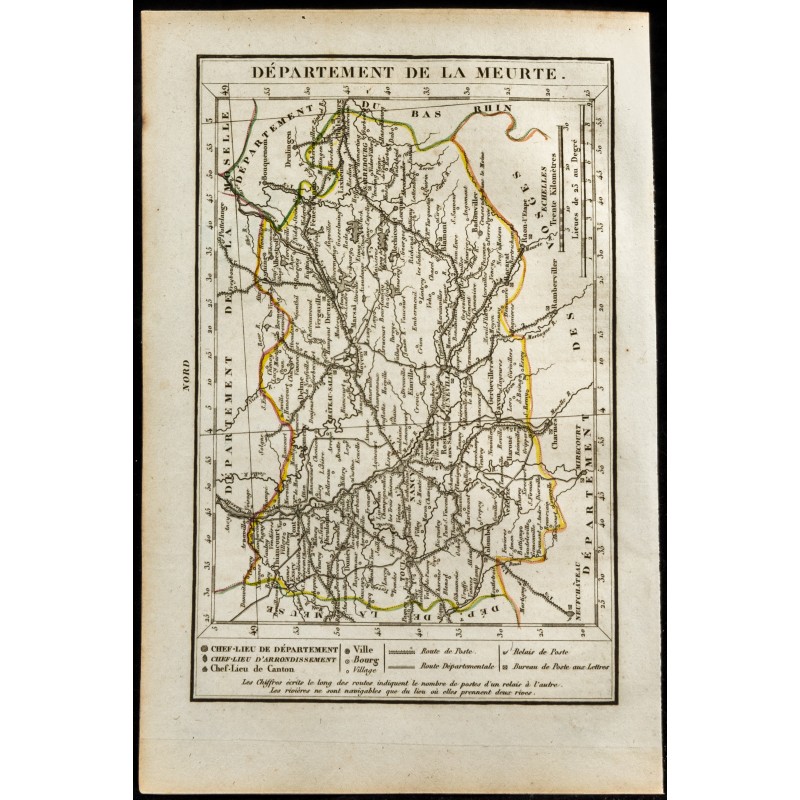 Gravure de 1823 - Carte de la Meurte - Meurthe et Moselle - 1