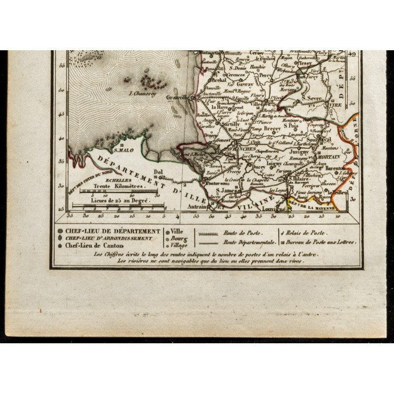 Carte du département de la Manche - dédiée à Monsieur Gattier, préfet