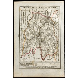 Gravure de 1823 - Carte du Maine et Loire - Département - 1