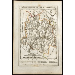 Gravure de 1823 - Carte du Lot et Garonne - Département - 1