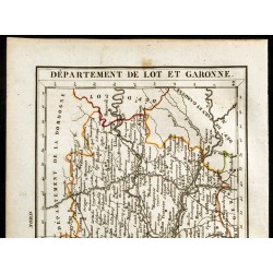 Gravure de 1823 - Carte du Lot et Garonne - Département - 2