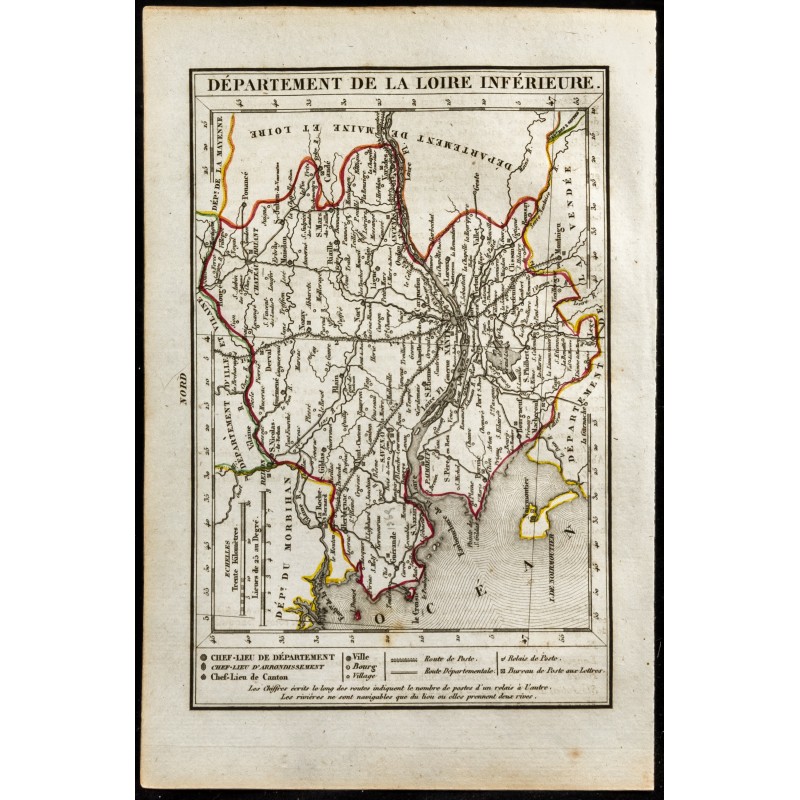 Gravure de 1823 - Carte de la Loire inférieure - 1