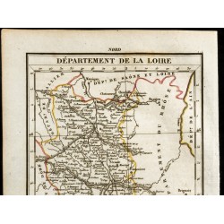 Gravure de 1823 - Carte de la Loire - Département - 2