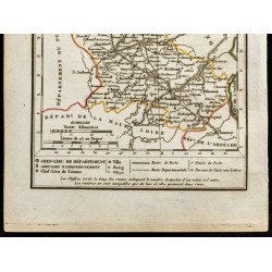 Gravure de 1823 - Carte de la Loire - Département - 3