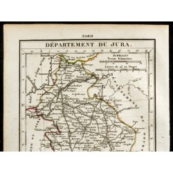 Gravure de 1823 - Carte du Jura - Département - 2