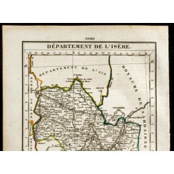 Gravure de 1823 - Carte de l'Isère - Département - 2