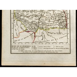 Gravure de 1823 - Carte de l'Indre - Département - 3