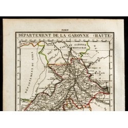 Gravure de 1823 - Carte de la Haute Garonne - Département - 2