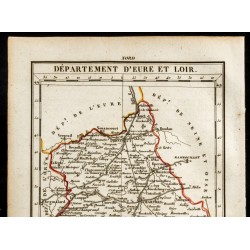 Gravure de 1823 - Carte d'Eure et Loir - Département - 2