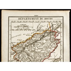 Gravure de 1823 - Carte du Doubs - Département - 2