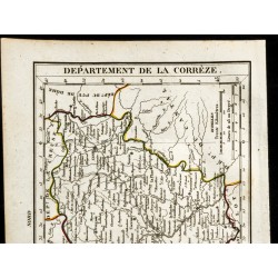 Gravure de 1823 - Carte de la Corrèze - Département - 2