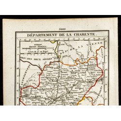 Gravure de 1823 - Carte de la Charente - Département - 2