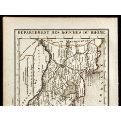 Gravure de 1823 - Carte des Bouches du Rhône - Département - 2