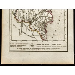 Gravure de 1823 - Carte des Bouches du Rhône - Département - 3