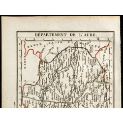 Gravure de 1823 - Carte de l'Aube - Département - 2