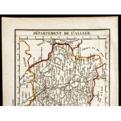 Gravure de 1823 - Carte de l'Allier - Département - 2