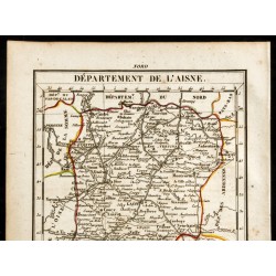 Gravure de 1823 - Carte de l'Aisne - Département - 2