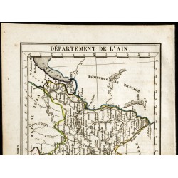 Gravure de 1823 - Carte de l'Ain - Département géographie - 2