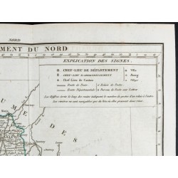Gravure de 1823 - Carte du Nord - Département - 3