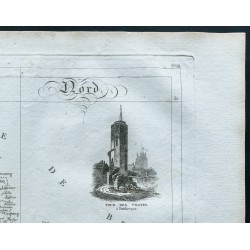 Gravure de 1830 - Carte ancienne du Nord - 3