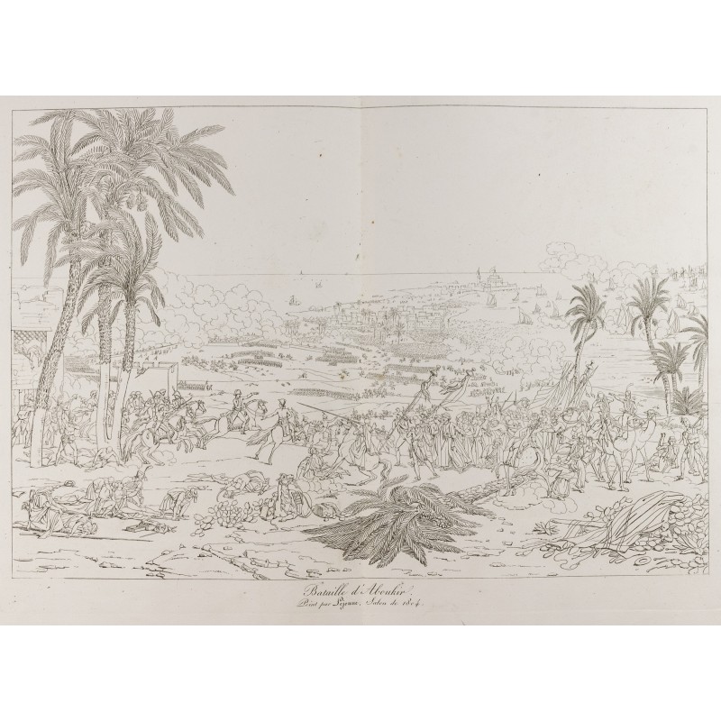 Gravure de 1876 - Bataille d'Aboukir - Napoléon Bonaparte - 1