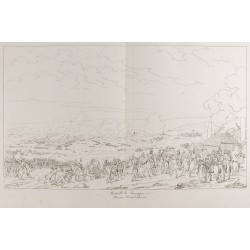 Gravure de 1876 - Vue de la Bataille de Jemappes - 1