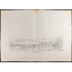 Gravure de 1876 - Vue de la Bataille de Jemappes - 2