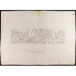 Gravure de 1876 - Vue d'un bas relief au Senat, par Moitte - 2