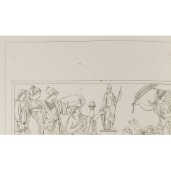 Gravure de 1876 - Vue d'un bas relief au Senat, par Moitte - 3