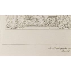 Gravure de 1876 - Vue d'un bas relief au Senat, par Moitte - 5