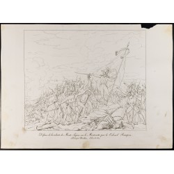 Gravure de 1876 - Bataille de Montenotte - Monte-Legino - 2