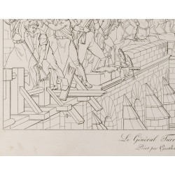 Gravure de 1876 - Le général Furreau au pont de Cé - 5